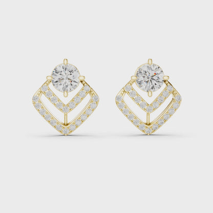 Aurelia Celestial Chevron Drop Studs
