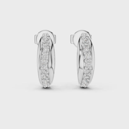 Aurelia Pavé Crescent Hoop Studs
