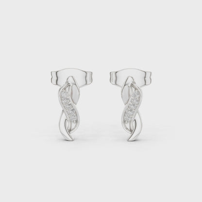 Infinity Flow Moissanite Stud Earrings in 925 Sterling Silver