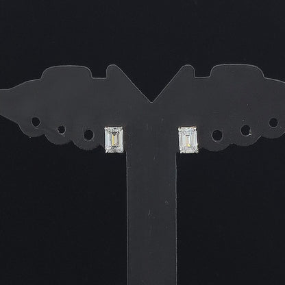 Eloria Emerald Cut Lab Grown Diamond Stud Earrings in Gold for Women