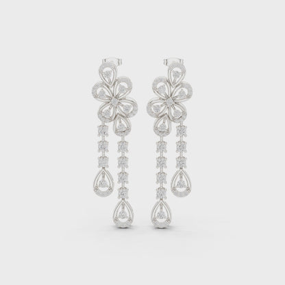 Celestial Bloom Floral Drop Earrings