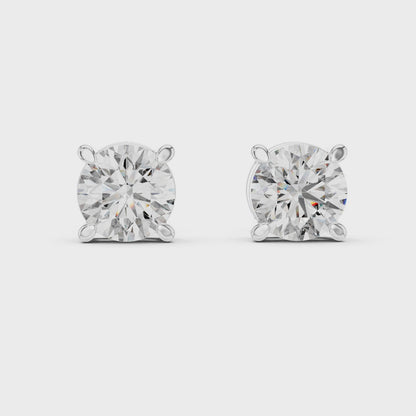 Radiance Round Brilliant Moissanite Stud Earrings in 925 Sterling Silver