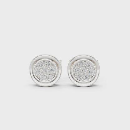 Halo Radiance Moissanite Stud Earrings in 925 Sterling Silver