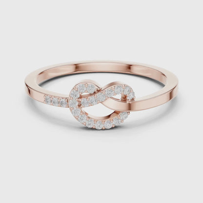 Liora Knot Round Lab Grown Diamond Ring in Gold for Women's Infinity Style for Everyday & Gifting