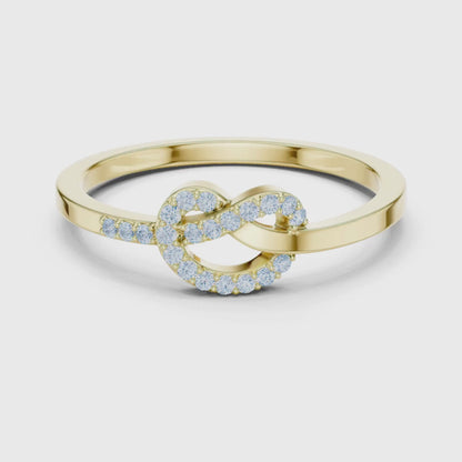 Liora Knot Round Lab Grown Diamond Ring in Gold for Women's Infinity Style for Everyday & Gifting