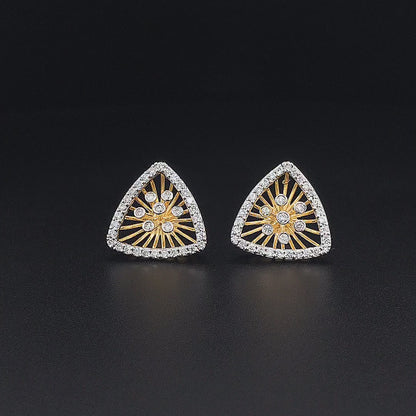 Triangle Shape Floral Designer Earring