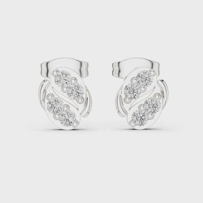 Harmony Twist Moissanite Stud Earrings in 925 Sterling Silver