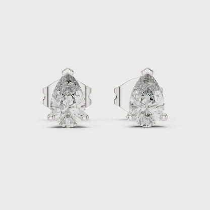 Graceful Dew Pear Cut Moissanite Stud Earrings in 925 Sterling Silver