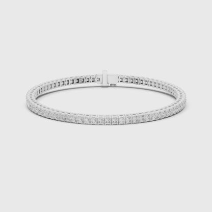 Imperial Prism Princess Cut Lab Grown Diamond Tennis Bracelet in Gold for Women's Classic Luxury Bracelet