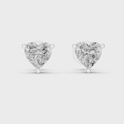 Eternal Love Heart Cut Moissanite Stud Earrings in 925 Sterling Silver