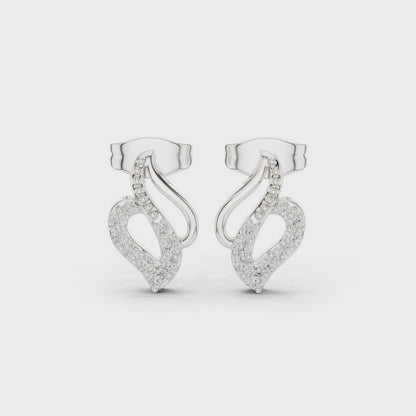 Infinity Heart Moissanite Stud Earrings in 925 Sterling Silver