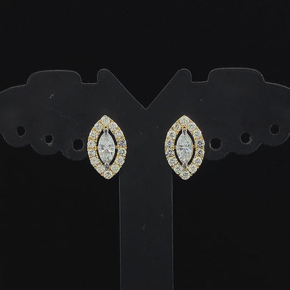0.30cts Marquise Diamond Halo Earring