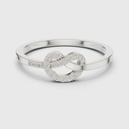 Liora Knot Round Lab Grown Diamond Ring in Gold for Women's Infinity Style for Everyday & Gifting