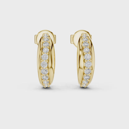 Aurelia Pavé Crescent Hoop Studs