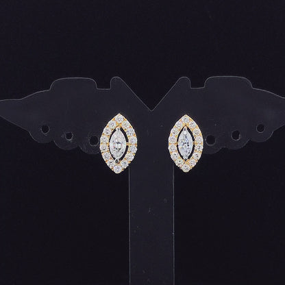 0.35cts Marquise Diamond Halo Earring