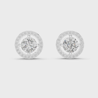 Aurelia Imperial Halo Solitaire Studs