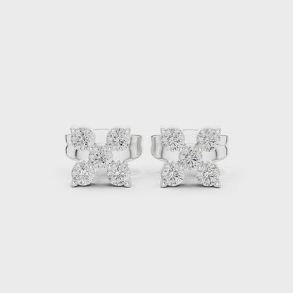 Stellar Bloom Moissanite Stud Earrings in 925 Sterling Silver