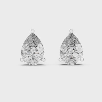 Luminous Drop Pear Cut Moissanite Stud Earrings in 925 Sterling Silver