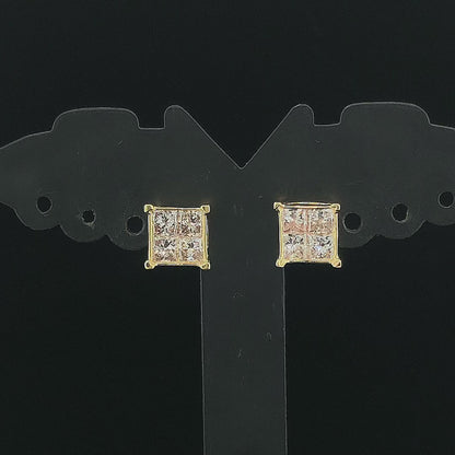 Geometric Princess Diamond Earring