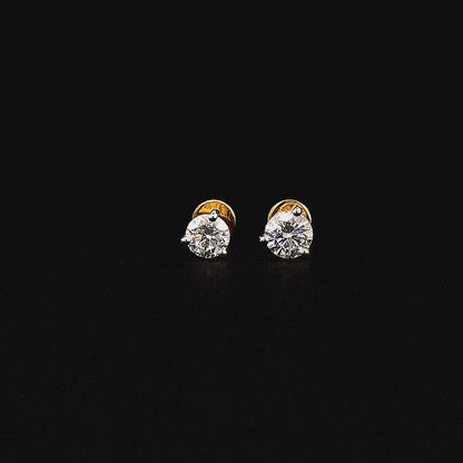 0.75cts Classic 3prong Round Diamond Earring