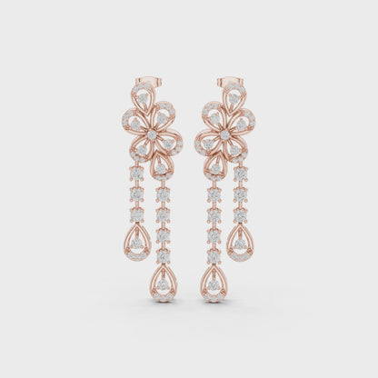 Celestial Bloom Floral Drop Earrings