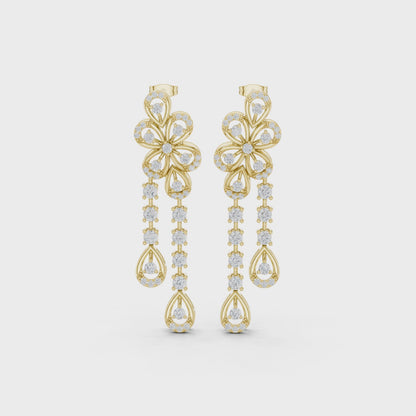 Celestial Bloom Floral Drop Earrings