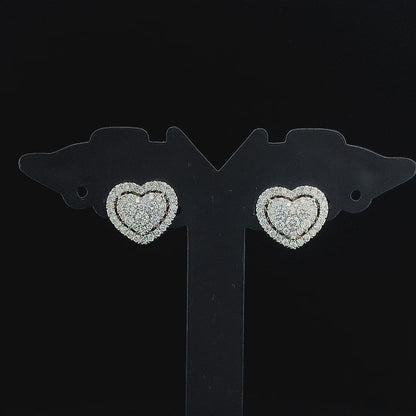 Designer Heart Shaped Cluster Diamond Earring