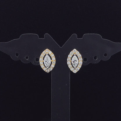 0.50cts Marquise Diamond Halo Earring
