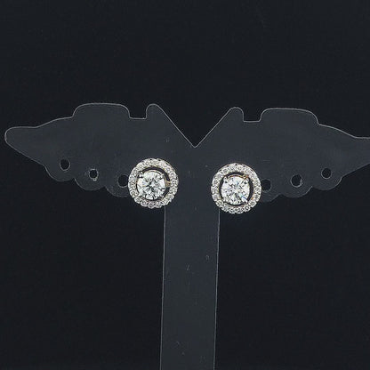 1.00cts Round Halo Diamond Earring