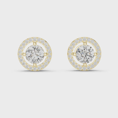 Aurelia Imperial Halo Solitaire Studs